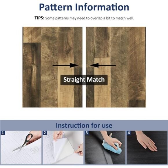 Brown Wood Wallpaper Peel and Stick Wood Contact Paper Waterproof 15.75" x 78" - Picture 6 of 7